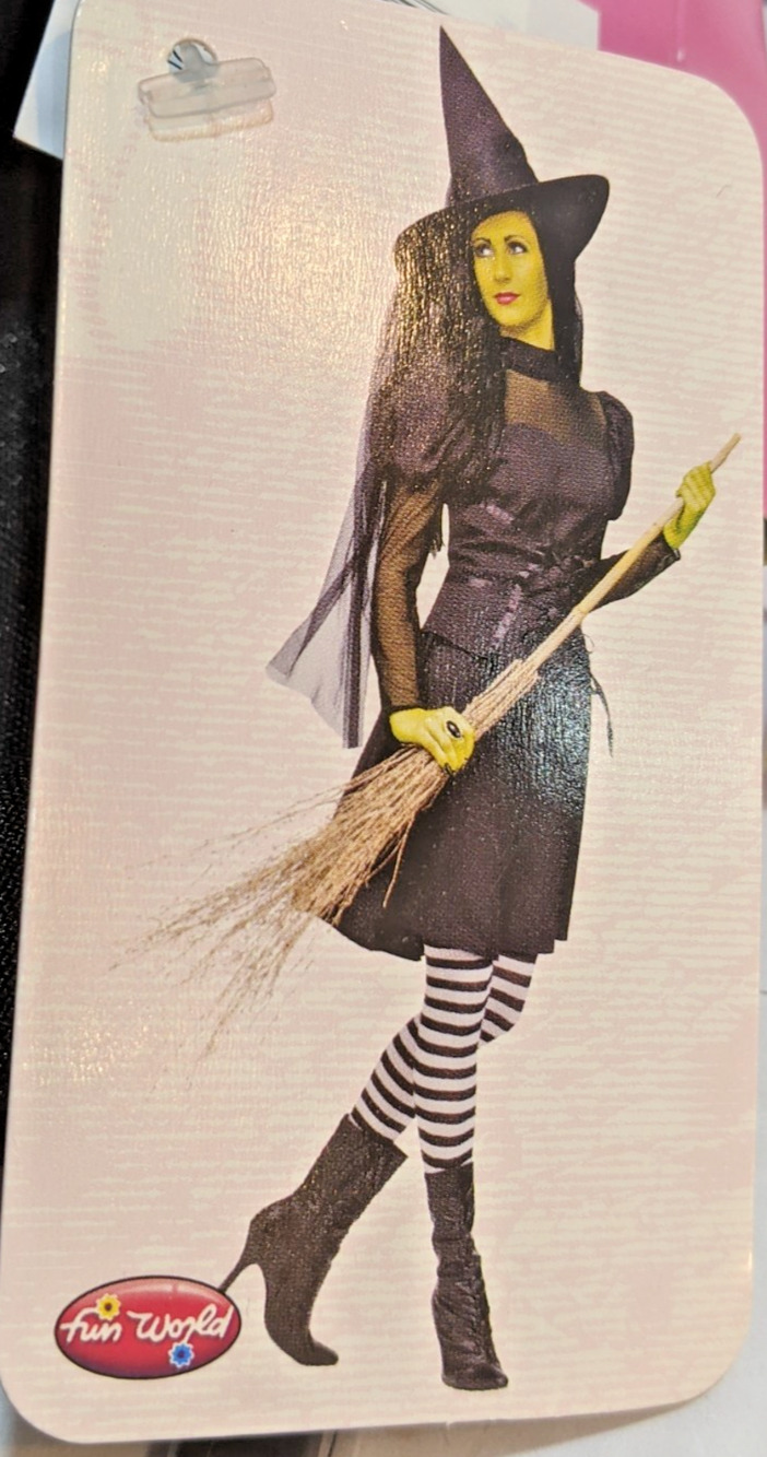 NEW Fun World Ms.Wick'd Witch Costume Includes Dress & Hat Sz S/M